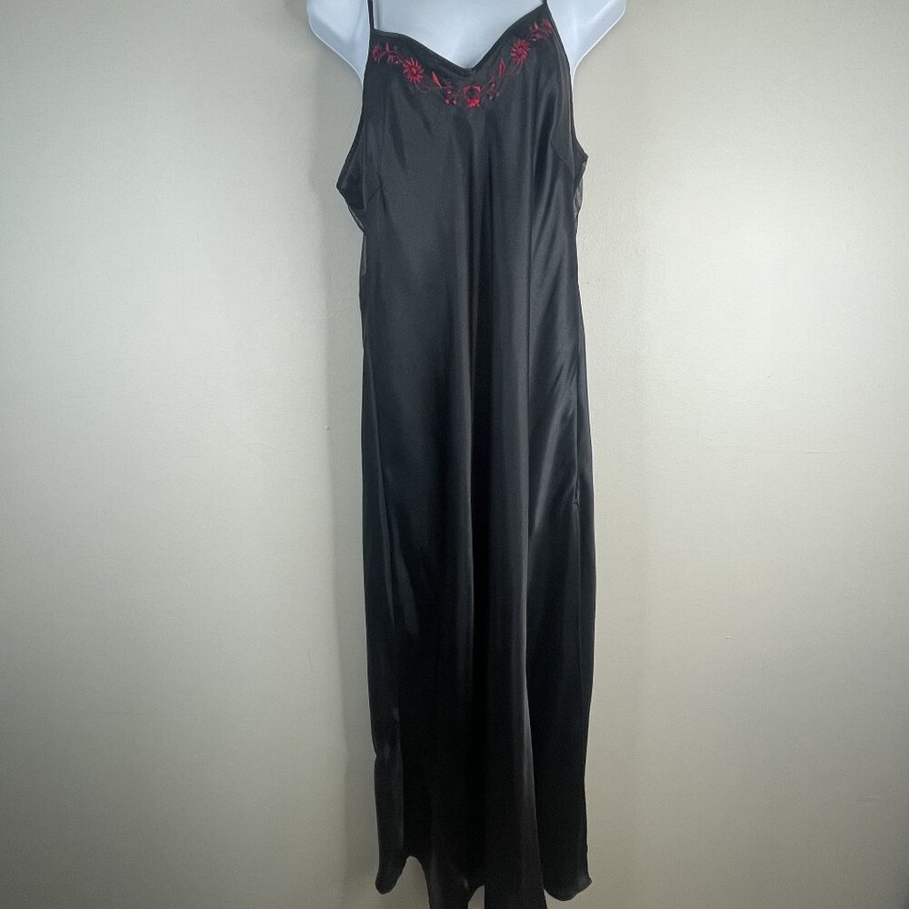 Vintage Y2K Whimsigoth Slip Dress NWT Medium Chemise Mesh Back‎ Indie Silky Maxi